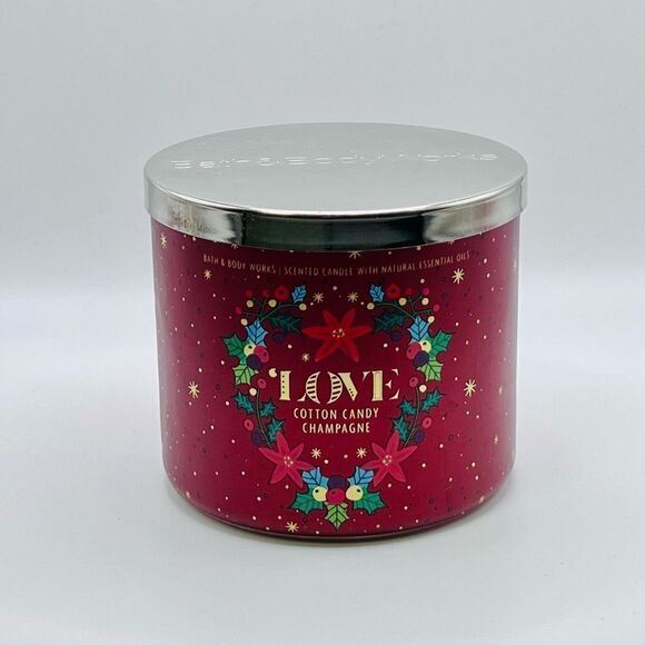 Bath & Body Works Cotton Candy Champagne 3 Wick Candle - Picture 1 of 3
